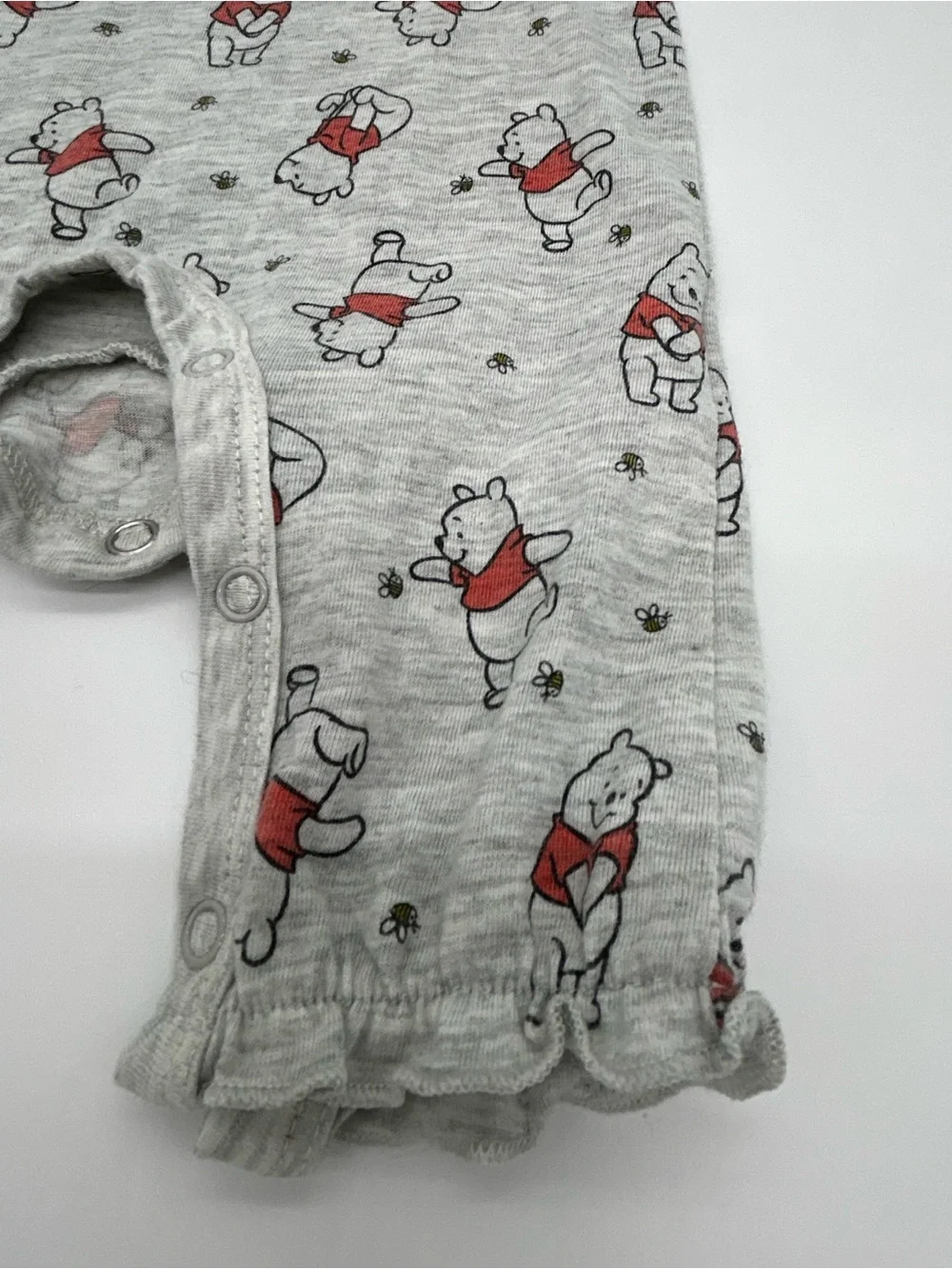 Disney Baby Gray Long-Sleeve One-Piece with Winnie the Pooh Character Size 0/3 M